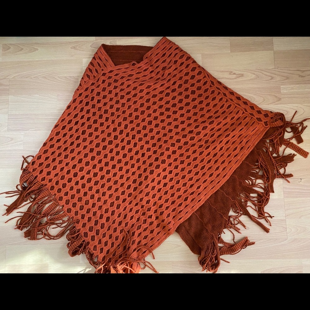 2 Chic fringe poncho, new without tags